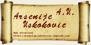 Arsenije Uskoković vizit kartica